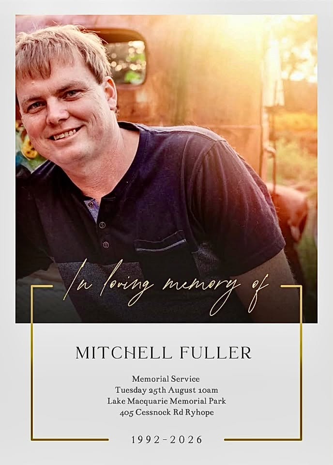 Mitch Fuller Obituary Newcastle, Australia Death